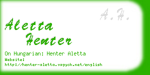 aletta henter business card